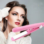 Mini Portable Ceramic Hair Straightener for Travel - Electric Flat Iron